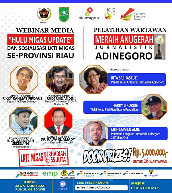PWI Riau dan SKK Migas Gelar Webinar Media dan Pelatihan Wartawan
